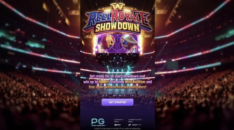 Reel Royale Showdown – főképernyő tárcsákkal és három Wild kiegészítő hellyel